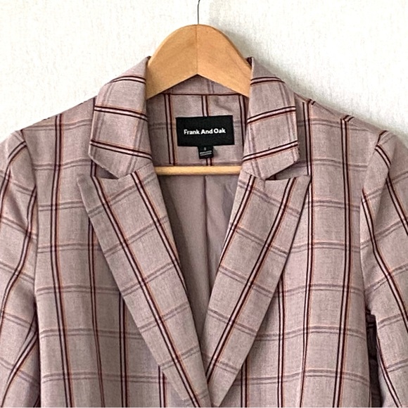*SOLD* Frank and Oak Plaid Linen and Tencel Blazer Jacket - Picture 3 of 10